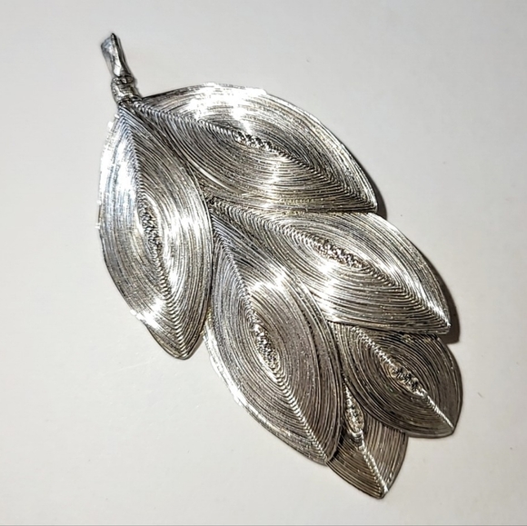 GERMANY SPUN SILVER WIRE BROOCH & EARRINGS PRE-1949 VINTAGE SET - Picture 3 of 10